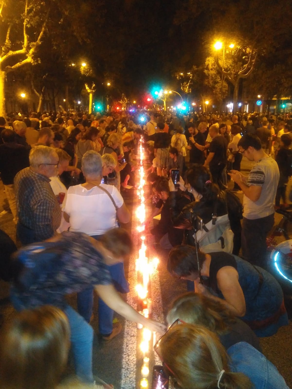 Protests pret katalāņu politiķu apcietināšanu. 17.10.2017. Foto: Ana Garcia